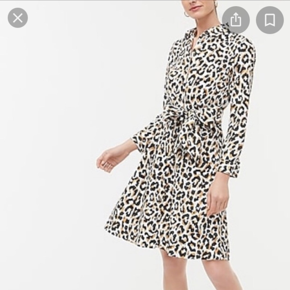Leopard tie-waist shirt dress from J Crew factory
